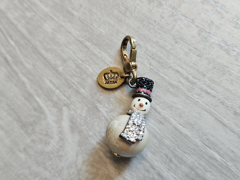 ❤️JUICY COUTURE Pave Snowman 2007 Limited Edition Pearl Silver Charm Authentic