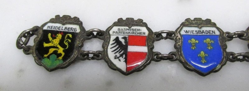 Vintage 800 Silver Shield Link Bracelet ~ 6-1/2" ~ AS IS ~ 18.5g ~ 15-B1303 gallery