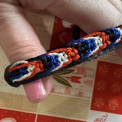 Bracelet USA 250 Years Red White Blue America PU Leather Surfer Knot Wrist Cuff