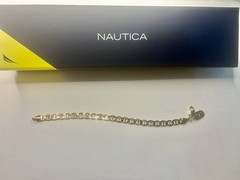 Nautica Gold Metal Anchor Chain Bracelet Lobster Clasp Signed